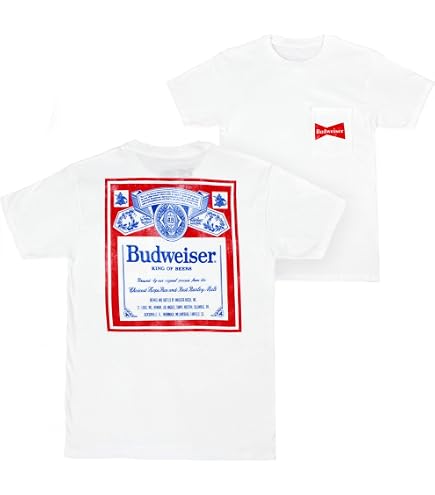Budweiser King of Beers Vintage Label T-Shirt (as1, Alpha, x_l
